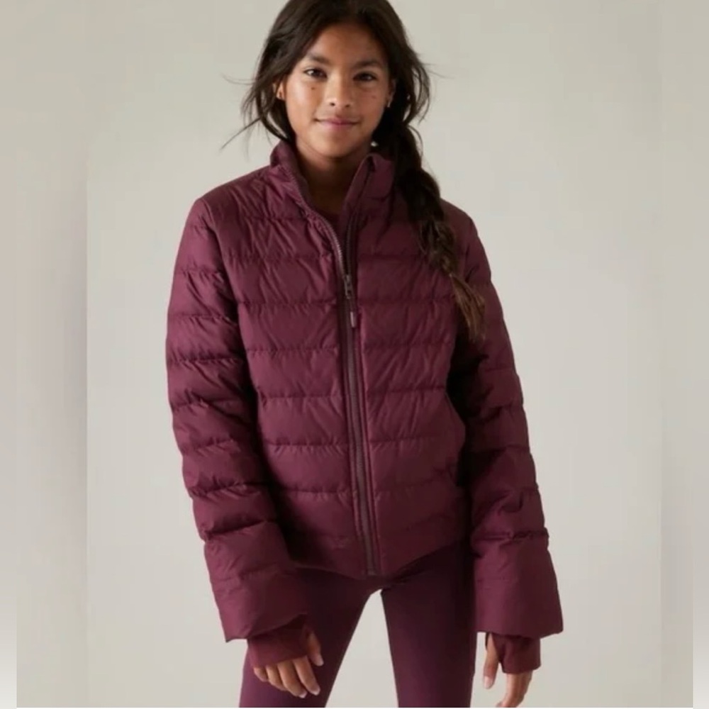 Athleta Girl Burgundy Down Jacket Small 7
